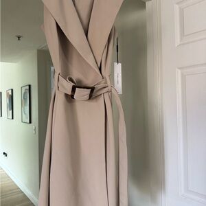 Calvin Klein Beige Belted Midi Dress